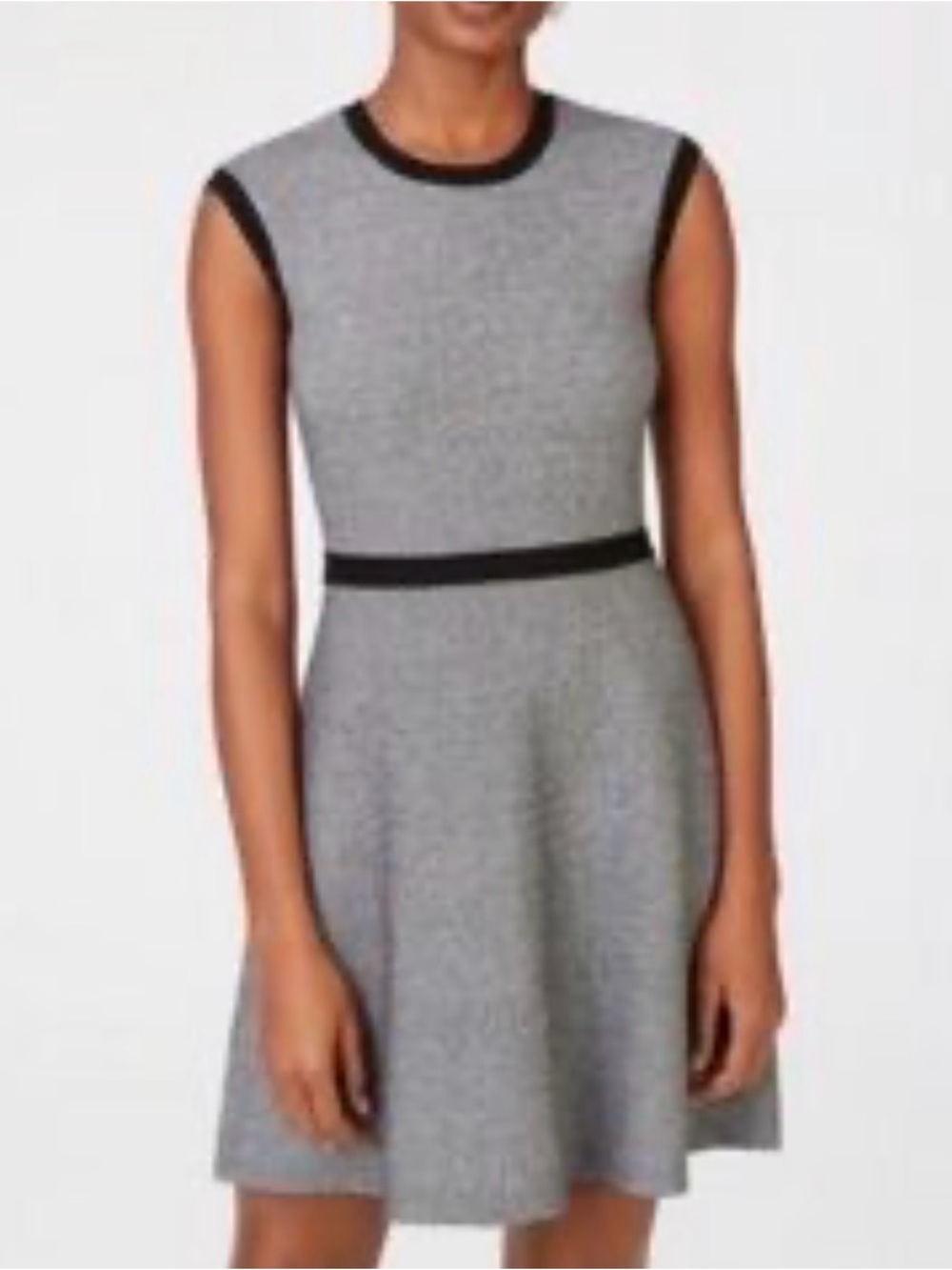 Club Monaco Women’s M Gray & Black Sleeveless ALine Skirt Classic Sweater Dress
